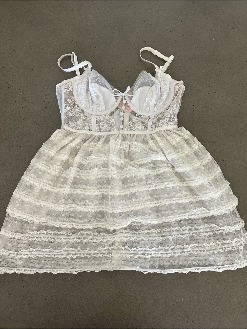 For Love and Lemons x Victoria Secret Love Story Lace Bridal Bustier Slip Dress